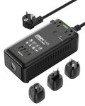 EPICKA 2000W Pure Sine Wave Voltage Converter, 220V to 110V Power Transformer with 20W PD USB-C Fast Charging, 2 AC Sockets, 4 USB Ports (2A + 2C), Universal Travel Plug Adapter for EU/UK/AU/JP,Black
