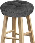 baibu Stool Covers Round, Super Soft Round Bar Stool Cushion Covers Seat Cushion, Polyester, Gray-Black, 12" (30 cm)