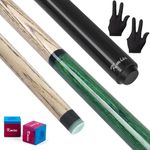Kmise Break Jump Cue Stick, 21oz 23oz 25oz 28oz Pool Stick for Explosive Breaks and Effortless Jumps, Heavy Hitter Jump&Break Pool Cue with 14mm Pro Breaking Tip (21oz, Green)