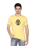 T-shirt Truck Graphic Printed T-Shirt for Men| Dad with Hat T-shirts for Dad| Tshirts for Father |Round Neck T Shirt | Daddy Tshirts Yellow