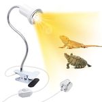 Reptile Heat Lamp, Tortoise Heat Lamps Aquarium Heating Light with Ceramic Spotlight Shade, Basking Light with 360° Rotating Neck Turtle Tank Accessories for Terrarium Puppies Chicks (without bulb)