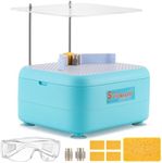 Mxmoonant Upgraded Stained Glass Grinder Large Workbench with 3/4’’ & 1’’ Diamond Grinder Bits & Baffle, 4200r Mini DIY Grinding Tool Kit for Shaping Ceramic Glass 110V (Blue)