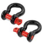 Jamiikury Shackles 5/8" D Ring Shackle 19.5 Ton (42,990 lbs) Maximum Break Strength with 3/4" Pin for Tow Strap Winch Off Road Vehicle Recovery (2 Pack)