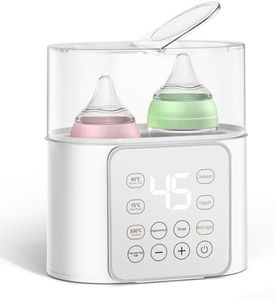 Baby Bottle Warmer, PASUIDU 9-in-1 Multi Functional Baby Milk Warmer Fast Baby Food Heating & Defrost, Double Bottle Sterilizer with Timer and 24 Hour Appointment for Breastmilk or Formula Warme