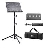 Vekkia Sheet Music Stand - Professional Portable Music Stand with Carrying Bag, Metal Super Sturdy for Laptop Projector Desktop Book Stand (Upgraded Version: more Sturdy and more Portable)