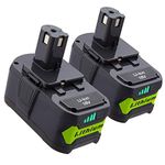 Dutyone 2Pack 5.0Ah Replacement Battery for Ryobi 18V Lithium Ion Battery P102 P103 P104 P105 P107 P108 P109 18 Volt ONE+ Cordless Tool