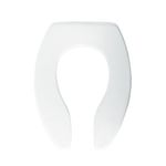 Bemis 1655SSCT000 Elongated Toilet Seat Open Front Less Cover with Self Sustaining Check Hinge, White