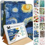 DuraSafe Cases for iPad 5/6 & Air 1/2-9.7" A1893 A1954 A1822 A1823 A1566 A1567 A1474 A1475 A1476 Printed Folio Silicone Smart Cover with Honeycomb Cooling Feature - Starry Night