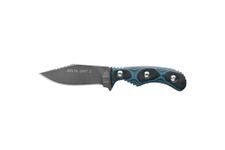 Tops Knives Delta Unit 3 Full Tang Fixed Blade - Tactical Blade Finish- Black Kydex Sheath w/Rotating Spring Steel Clip (Blue/Black G10 Handle)