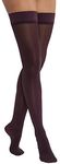 JOBST Opaque Thigh High with Silicone Dot Top Band, 20-30 mmHg Compression Stockings, Closed Toe, Small, Cranberry