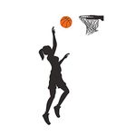 Home Find Basketball Player Wall Decals Basketball Player Silhouette Vinyl Stickers for Nursery Classroom Boys Girls Living Room Basketball Lover Basketball Gym Playroom Decals 12 inches x 41 inches