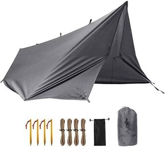FREE SOLDIER Waterproof Portable Tarp Multifunctional Outdoor Camping Traveling Awning Backpacking Tarp Shelter Rain Tarp (Gray Upgrade)