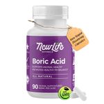 NewLife Naturals - Medical Grade Boric Acid Vaginal Suppositories - 600mg - 100% Pure Womens pH Balance Pills - Yeast Infection, BV - 60 Capsules: Made in USA