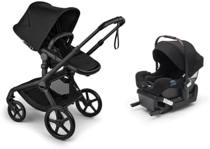 Bugaboo Fox 5 Renew Full Size All Terrain Stroller in Black and Bugaboo Turtle Air Shield by Nuna Car Seat