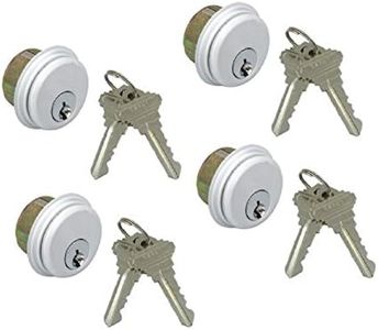 Pacific Doorware 4-Pack (Same Keys) Mortise Lock Cylinders, Adams Rite Cam for Storefront Doors in Aluminum