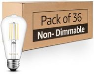 Lumiverse 36 Pack Edison Light Bulbs 60 Watt, 4000K Cool White, Non-Dimmable, Vintage Light Bulbs, ST19 E26 Medium Base Antique LED Filament Bulbs, Clear Glass