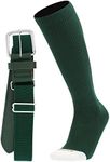 MadSportsStuff Pro Line Baseball Socks and Belt Combo (Dark Green, X-Large)