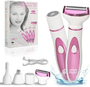 Beanify Electric Shaver for Women Men,Rechargeable Led Display Wet & Dry Electric Razor and Facial Hair Remover,4 in 1 Painless Ladies Body Razors for Nose Face Body Leg Bikini Arm Hair (Purple)
