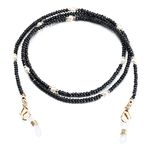 humlbird Mask Lanyard Eye Glasses String Holder Obsidian Stones Beaded Eyeglass Necklace Chains with Pearl for Women