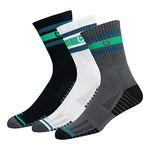 BAMBOS Men's Bamboo Sports Crew Socks for Running & Gym, Pack of 3, (Size UK 7-11, Multicoloured)