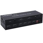 Tobo HDMI 2.0 Matrix Scaler 4x2 4K 60Hz HDMI EDID Switch Splitter Matrix Support Dual Audio out by Optical and Stereo HDMI 2.0/3D/4K 4K 60Hz HDMI 2.0 Matrix 4 IN 2 Out Switcher Splitter HDCP2.2 - TD-486H