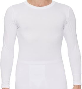 Rocky Men's Fleece Lined Thermal Long Sleeve Top Crewneck Underwear Baselayer T-Shirt White 3Xlarge