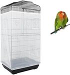 ASOCEA Bird Cage Seed Catcher Adjustable Bird Cage Cover Parrot Cage Soft Airy Nylon Mesh Net Birdcage Skirt Seed Guard for Parakeet Macaw Round Square Cages (White) (200 x70 cm)