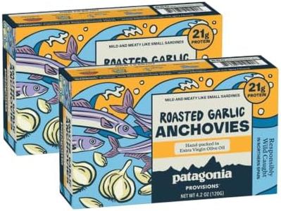 Patagonia Provisions Roasted Garlic White Anchovies 2-Pack | Responsibly Sourced in Spain | 21g Protein & Gluten Free | 4.2 Oz (Pack of 2)
