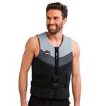 Jobe 50N Neoprene Wetsuit Watersports Waterski Jetski Wakeboarding Safety Impact Vest - Top - Grey - Unisex Vest Size - XL