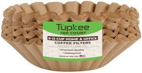 Tupkee Coffee Filters 8-12 Cups - 600 Count, Basket Style, Natural Brown Unbleached Coffee Filter, Made in the USA