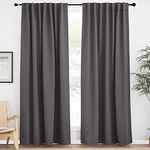 NICETOWN Grey Blackout Curtain 2 Panels - Living Bedroom Window Draperies Room Divider/Sliding Patio Decor Window Curtains, W62 x L84 Inches