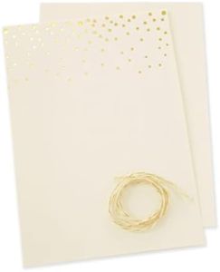 Gartner Studios Gold Foil Dots Print at Home Wedding Program Kit, Ivory, 5” x 7”, Set of 50,Cream and Gold