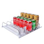 Drink Organizer for Fridge-Soda Can Organizer for Refrigerator with Adjustable Pusher Glide,12oz 16oz 20oz-Soda Dispenser for Fridge-Holds up to 25 Cans