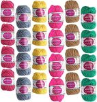 KRAFTIC Yarn for Crocheting - 24x26g Acrylic Yarn Skeins, Knitting Kit for Kids and Adults, Can Be Add On to Knitting Machine, for Scarf, Mittens, Hats, Pom Poms, Amigurumi, 6 Assorted Colors