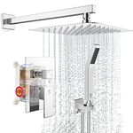 SR SUN RISE Shower System CA-D1203 Bathroom Luxury Rain Mixer Shower Combo Set Wall Mounted Rainfall Shower Head Faucet Polished Chrome 12 Inches