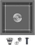 MESIDA 38 x 38 cm Black Single Bowl Kitchen Sink SUS304 Undermount Stainless Steel Kitchen Sink Black