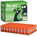 Pet N Pet Dog Poop Bags 1080 Counts, Orange Dog Bags Poop Bag, USDA Certified 38% Plant Based & 62% PE Doggy Poop Bags Dog Bag, Durable Dog Waste Bags Dog Poop Bag, Dog Poo Bags, Pet Supplies