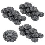 JAPCHET 60 Pack Stainless Steel Scourers, Metal Scrubber Wire Scouring Pads for Cleaning