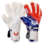 Renegade GK Eclipse Liberty Professional Goalie Gloves with Pro Finger Protection Black| Red, White, & Blue Soccer Goalkeeper Gloves (Size 12, Adult, Negative Cut, Level 5)