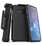 Encased Galaxy S10 Plus Belt Clip Holster Case (2019 Slimshield) Ultra Slim Protective Grip Cover with Holder for Samsung Galaxy S10 Plus - Black