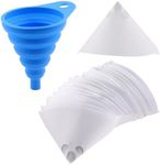 Swpeet 101Pcs Paint Filter Paint Cones Assortment Kit with 1 Pcs Silicone Funnel with Hook, 100 Micron Paint Filter with Fine Nylon Mesh for Automotive, Spray Guns, House, Arts & Crafts