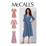 McCall's Patterns McCall's M7974A5 Women's Buttoned Dress, Sizes 6-14 Sewing Pattern, various, White