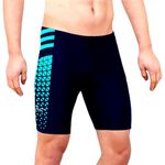 ZIUM Men's Half Tight Shorts Compression Half Tight Shorts Athletic Fit Multi Sports Cycling, Cricket, Football, Badminton, Gym, Fitness swim suit for men (M, Navy Blue_104)