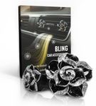 2 Pieces Bling Car Accessories For Women, Teens, Black Rose Car Air Fresheners, Cute Diamond Car Accessories Interior, Cute Car Decor, Well Made Rhinestone Car Accessories For Women,Car Bling Charm