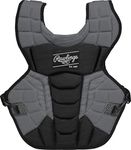 Rawlings Velo 2.0 Intermediate NOCSAE Baseball Catcher's Chest Protector, Black and Graphite, 155 (CPV2NI-B/GPH)