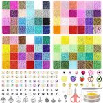 28000PCS Glass Seed Beads for Bracelet Making Kit 3mm, 96 Colors Pearl Beads for Jewelry Making, Small Beads Friendship Bracelets Making Kits for Girls Jewelry Making DIY Craft Bracelet Necklaces