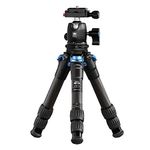 SIRUI Carbon Fiber Travel Tripod with 360° B-00K Arca-Swiss Ballhead, Mini Desktop Tripod for Mirrorless Cameras, Folded Height 12.1", Max Height 16.6″