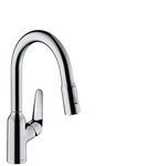 hansgrohe 71801000 M429-H180 Kitchen Tap, 360° Swivel Range, Pull-Out Spray, Chrome, Spout height 18 cm