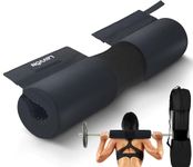 Barbell Squat Pad Nylon Padding AntiSlip- Thick Foam Barbell Pad for Squats Cushion, Lunges&Bar Padding for Hip Thrusts - Standard Olympic Weight Bar Pad - Provides Cushion to Neck Shoulders Training (Black)