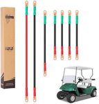 10L0L Golf Cart Battery Cable Set Fits 36V & 48V EZGO TXT 1994-Up Golf Cart Models, Pure Copper Wiring, 4 Gauge (7-Piece Set)